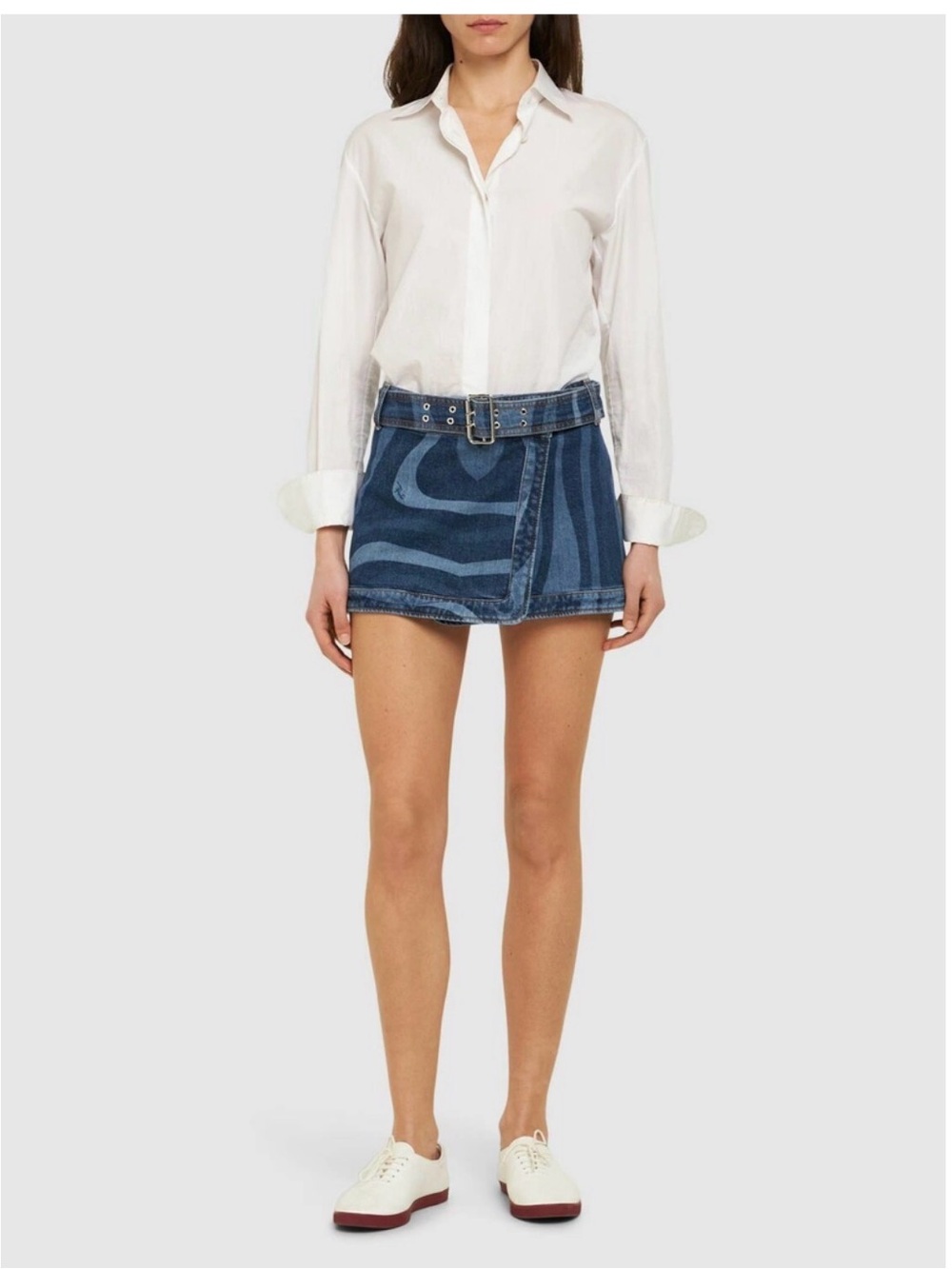 NWT Pucci Denim Mini Skirt with Belt - Size 44 (8)